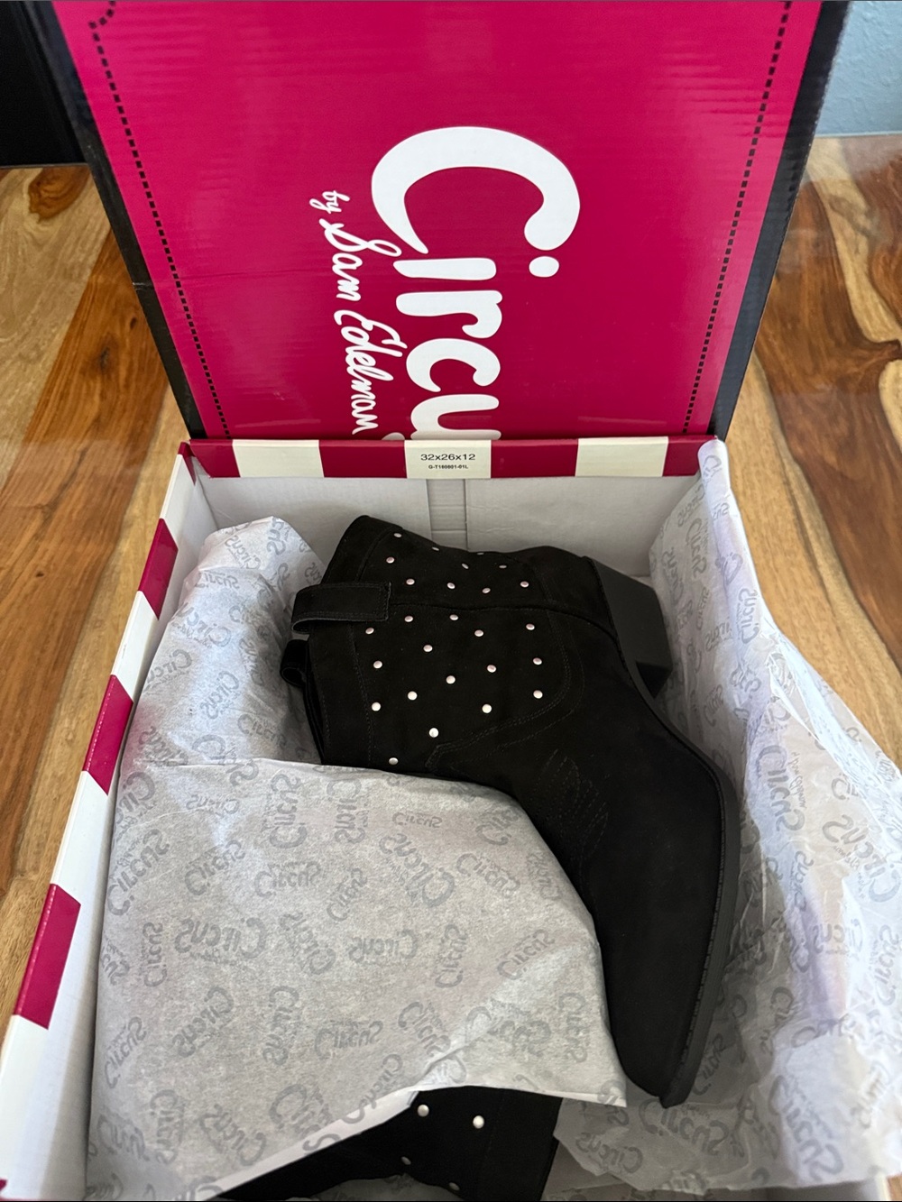 Circus by Sam Edelman Black Suede Studded Ankle Boots